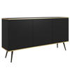 SIDEBOARD VENEZIA 160/85/39cm 3 Türen Schwarz - Schwarz, Holzwerkstoff (160/85/39cm) - MASSENO