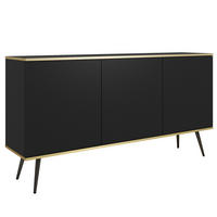 SIDEBOARD VENEZIA 160/85/39cm 3 Türen Schwarz - Schwarz, Holzwerkstoff (160/85/39cm) - MASSENO