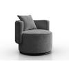 DREHSESSEL Dolce dunkelgrau velour - Dunkelgrau/Schwarz, Textil (90/83/90cm) - Beautysofa