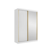 SCHIEBETÜRENSCHRANK Tireno 2D - Goldfarben/Weiß, Holzwerkstoff/Metall (151/216/60cm) - MIRJAN24