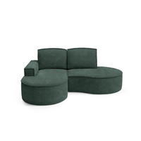 ECKSOFA Flow Grün, mit Kissen in Abriamo Stoff, linke seite - Grün, Holzwerkstoff/Textil (210/157cm) - Bettso
