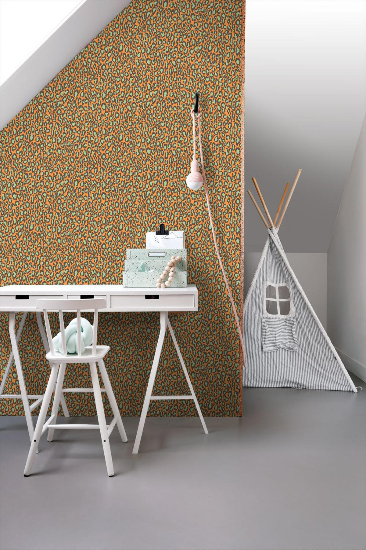 TAPETE Leopardenmuster 50 x 900 cm - Orange, Papier (50/0.1cm) - ESTAhome