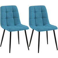 STUHL 2 Stoff Hellblau - Schwarz/Hellblau, Textil/Metall (45/84/55cm) - CLP