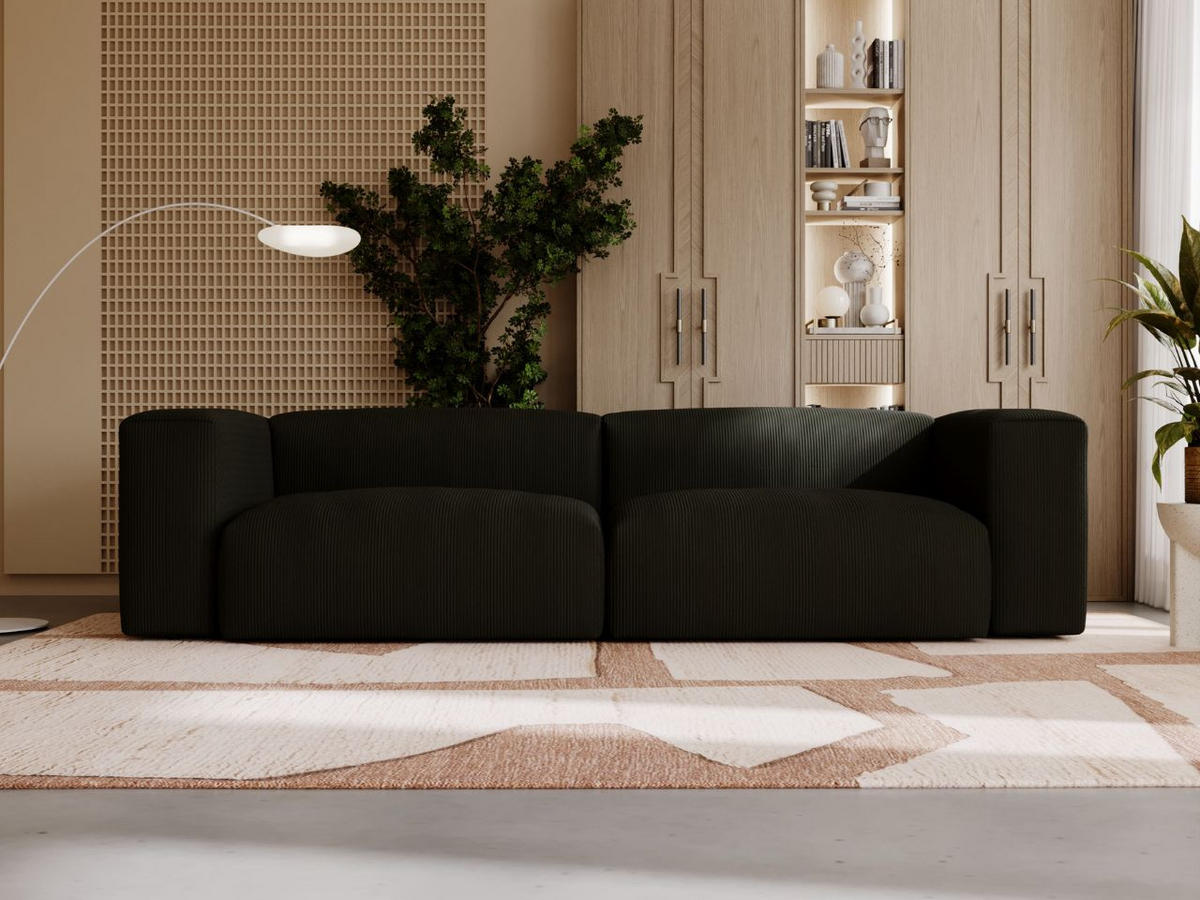 SOFA 240/85/80 Schwarz Landi - Schwarz, Kunststoff/Textil (240/85/80cm) - Graingold