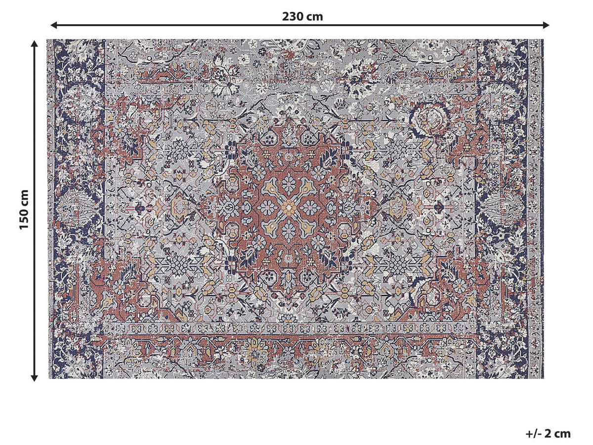 KURZFLOR-TEPPICH Korgan 230/150 cm - Multicolor, Kunststoff (150/230cm) - Beliani