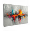 LEINWANDBILD Moderne Kunst - Orange - Grau - Abstrakt Wohnzimmer 120x80 cm - Hellgrau, Textil (120/80cm) - MuchoWow