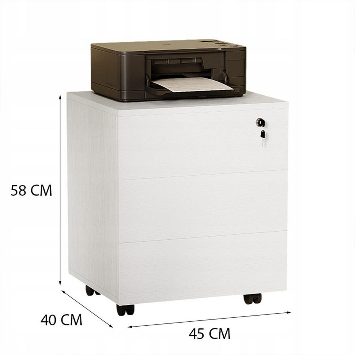 BÜROSCHRANK, weiß - Weiß, Holzwerkstoff (45/58/40cm)