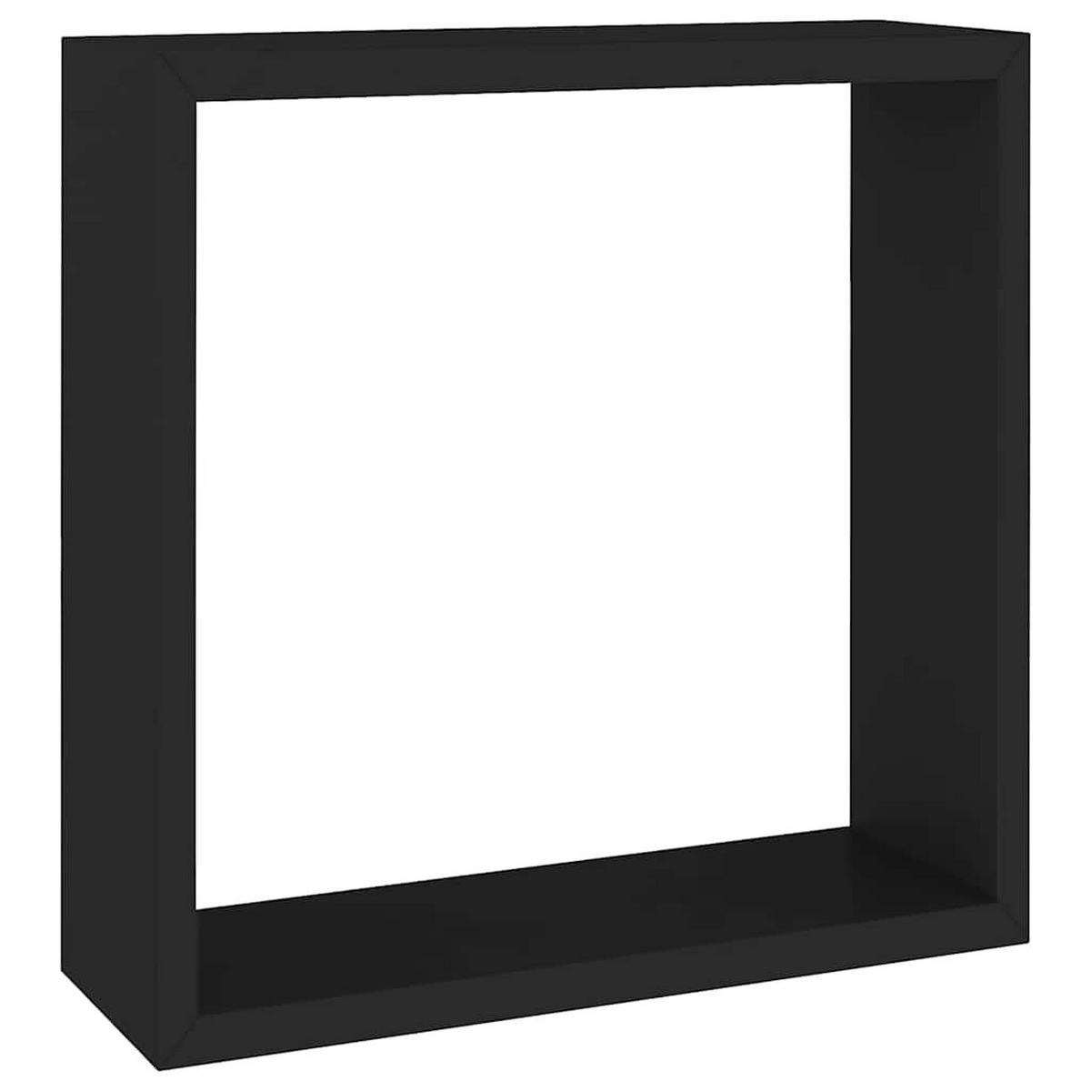 WANDREGALESET 3-tlg. 24-30/10/24-30 cm aus MDF Schwarz Max. Belastbarkeit 5 KG - Schwarz, Holzwerkstoff (30/30/10cm) - vidaXL