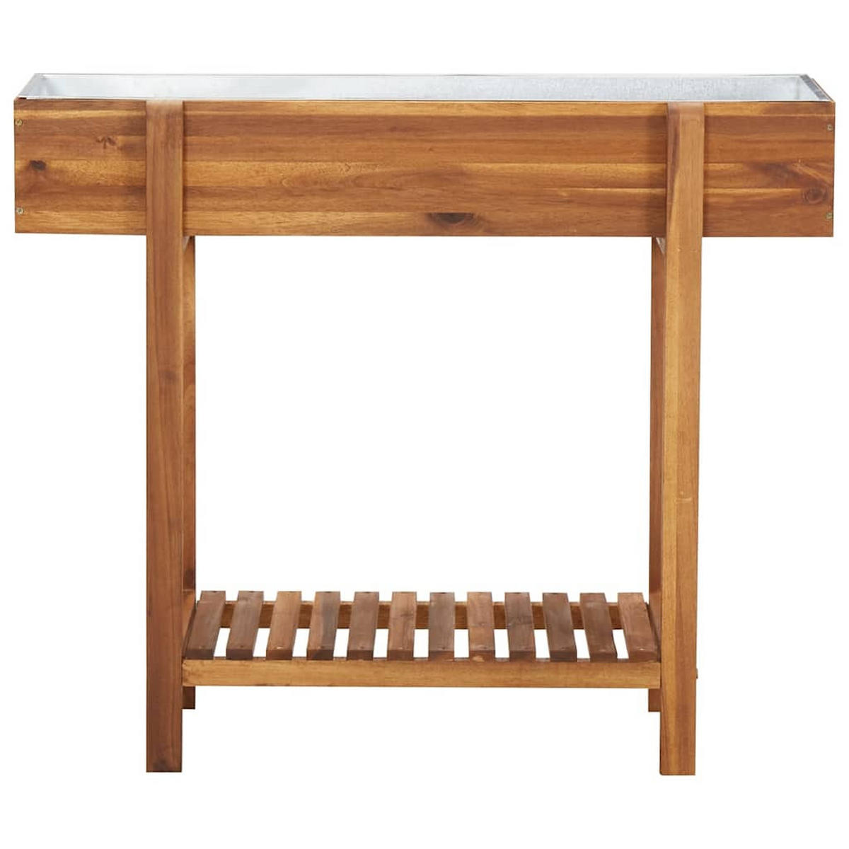 ERHÖHTER Garten-Hochbeet Akazie Massivholz Und Zink - Braun, Holz (90/75/30cm) - vidaXL