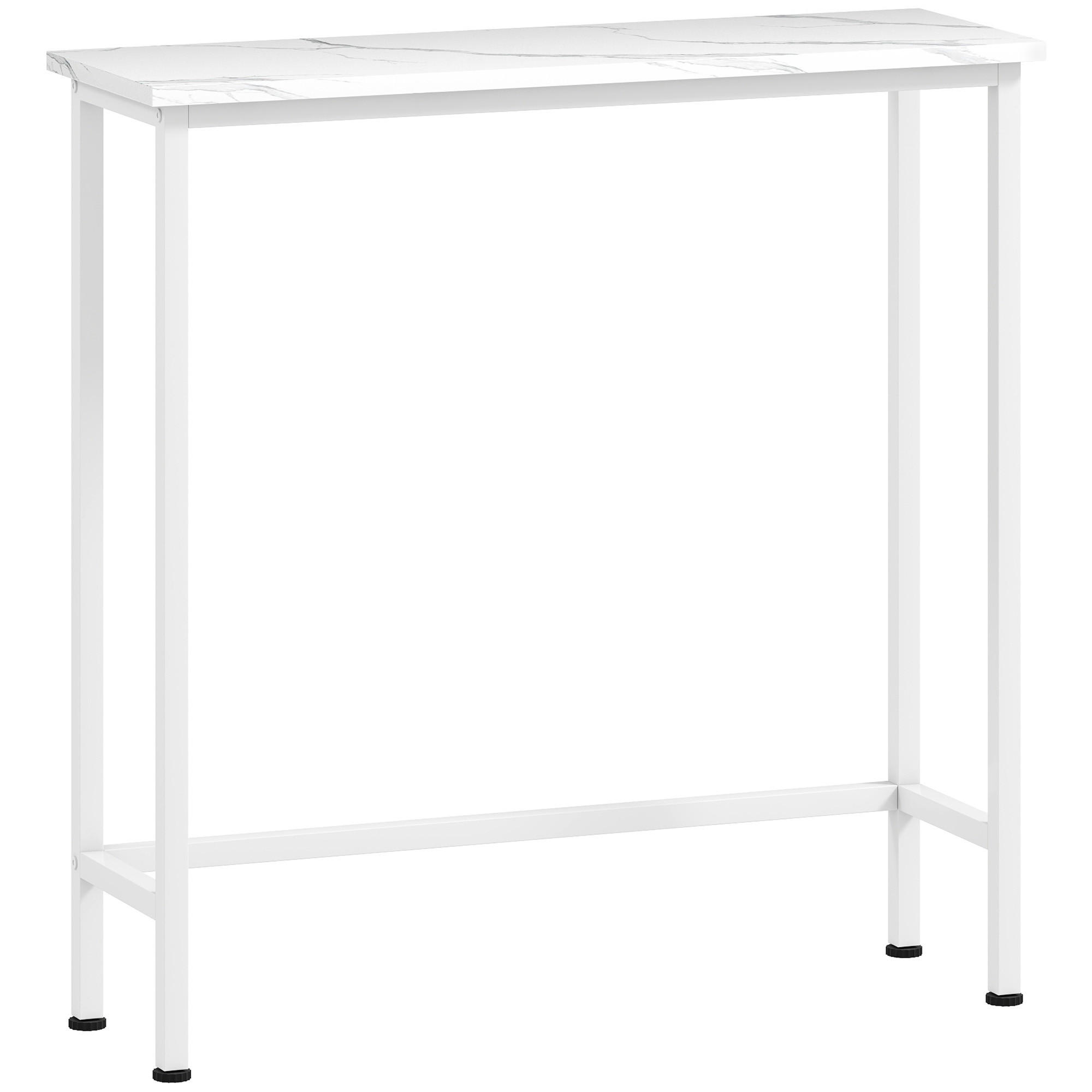 HOMCOM KONZOLOVÝ STOLEK Stůl do předsíně s nastavitelnými podložkami pod nohy, ochrana proti převrácení 75 x 24 x 76 cm