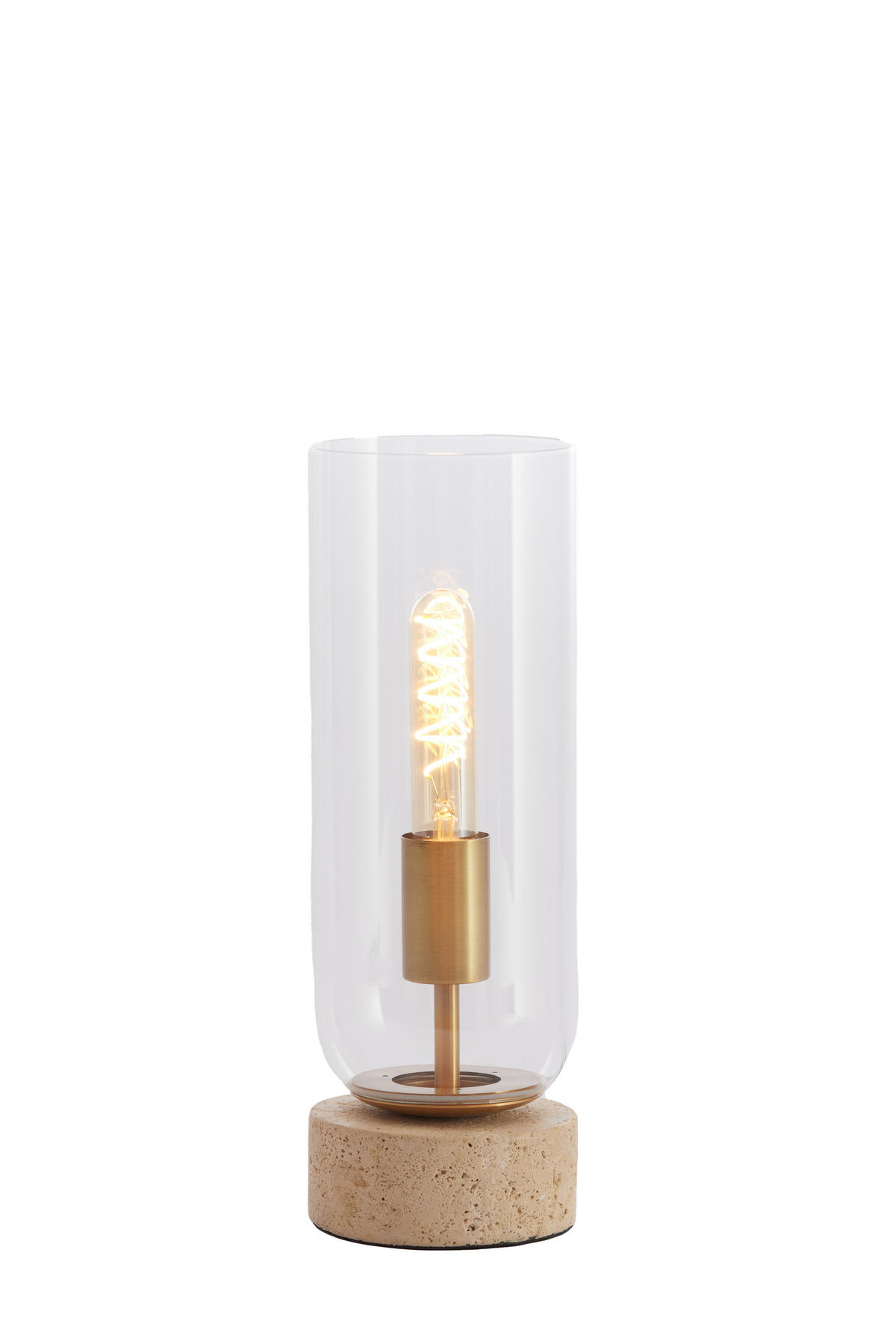 TISCHLAMPE Rylano Hell Ø12/35 cm - Transparent, Stein (12/12/35cm) - Light & Living