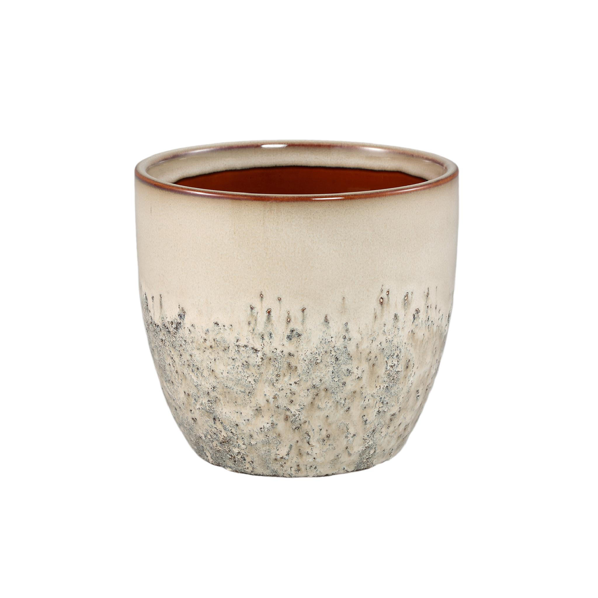 TOPF Harper Beige 17/17/15.5cm - Beige, Keramik (15.5cm) - PTMD Collection
