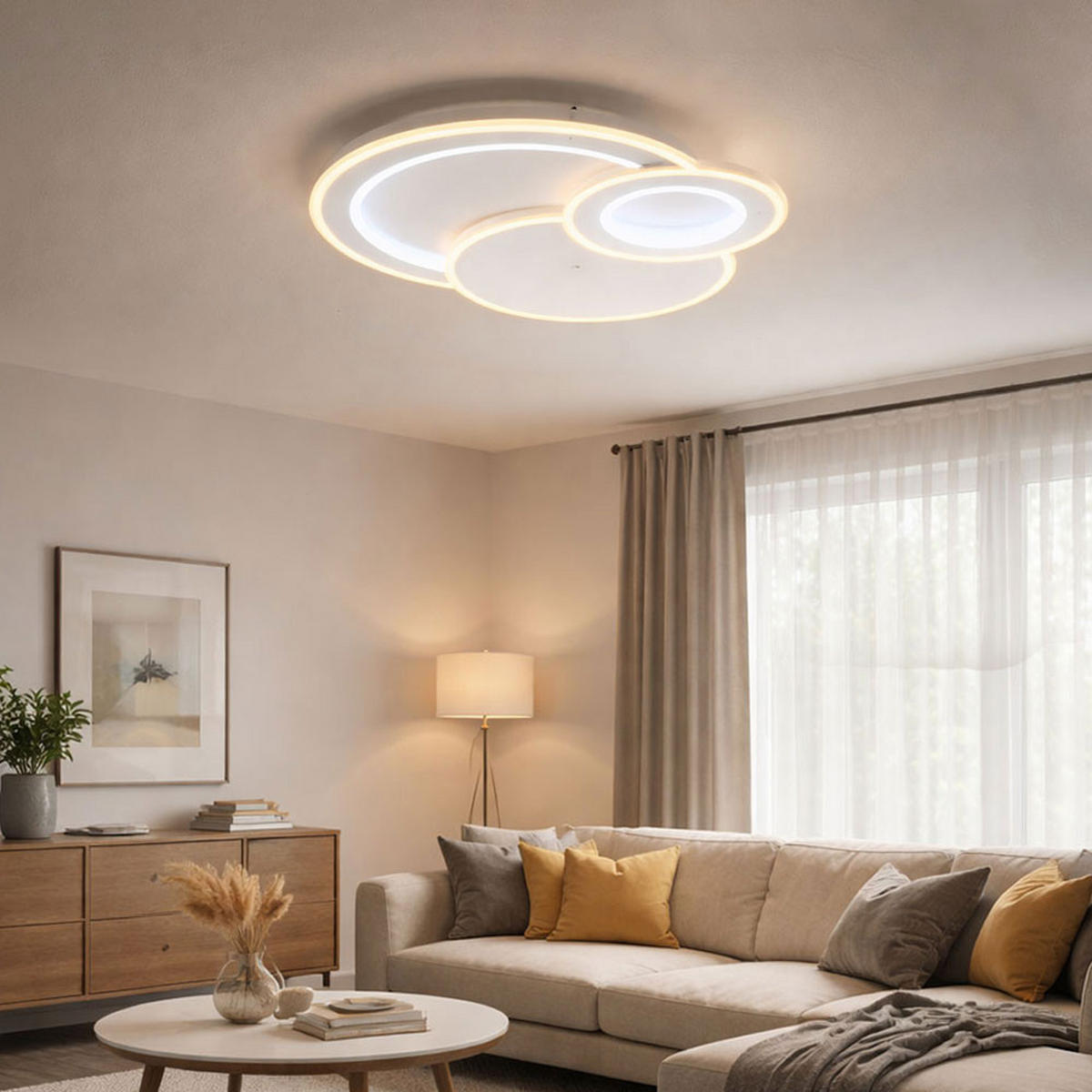 LED DECKENLEUCHTE Weiß Modern - Weiß, Metall (49/47/8cm) - Wofi