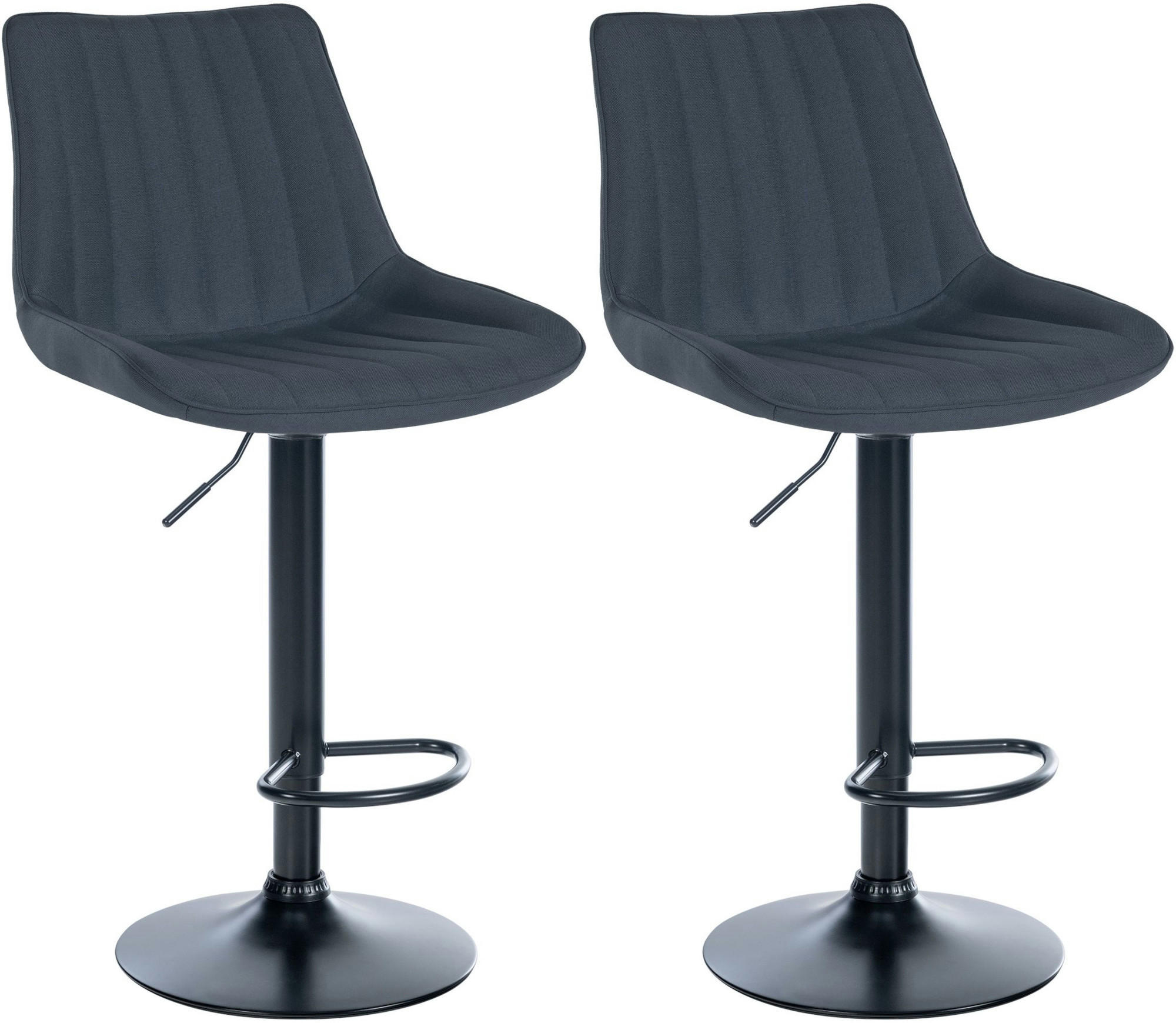 BARHOCKER 2er Set Stoff dunkelgrau - Dunkelgrau, Textil/Metall (49.5/91/50cm) - CLP