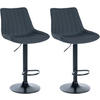 BARHOCKER 2er Set Stoff dunkelgrau - Dunkelgrau, Textil/Metall (49.5/91/50cm) - CLP