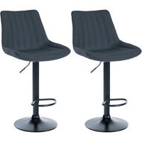 BARHOCKER 2er Set Stoff dunkelgrau - Dunkelgrau, Textil/Metall (49.5/91/50cm) - CLP