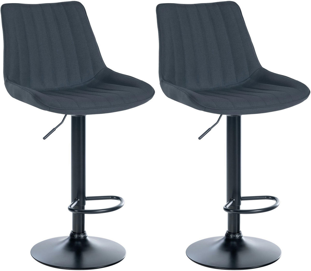 BARHOCKER 2er Set Stoff dunkelgrau - Dunkelgrau, Textil/Metall (49.5/91/50cm) - CLP