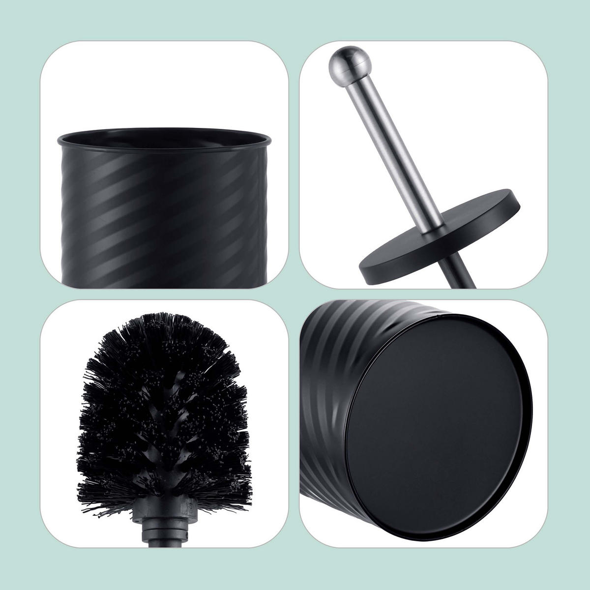 WC-BÜRSTE - Schwarz, Kunststoff/Metall (9.5/38/9.5cm) - Relaxdays