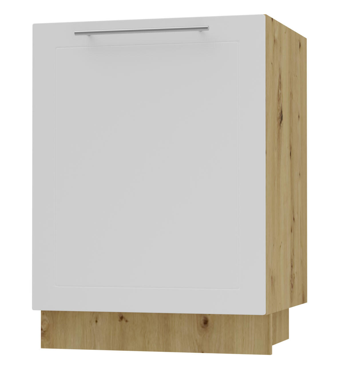 Feldmann-Wohnen Küchenunterschrank Weiß, Eiche Artisan 60x82x50 cm