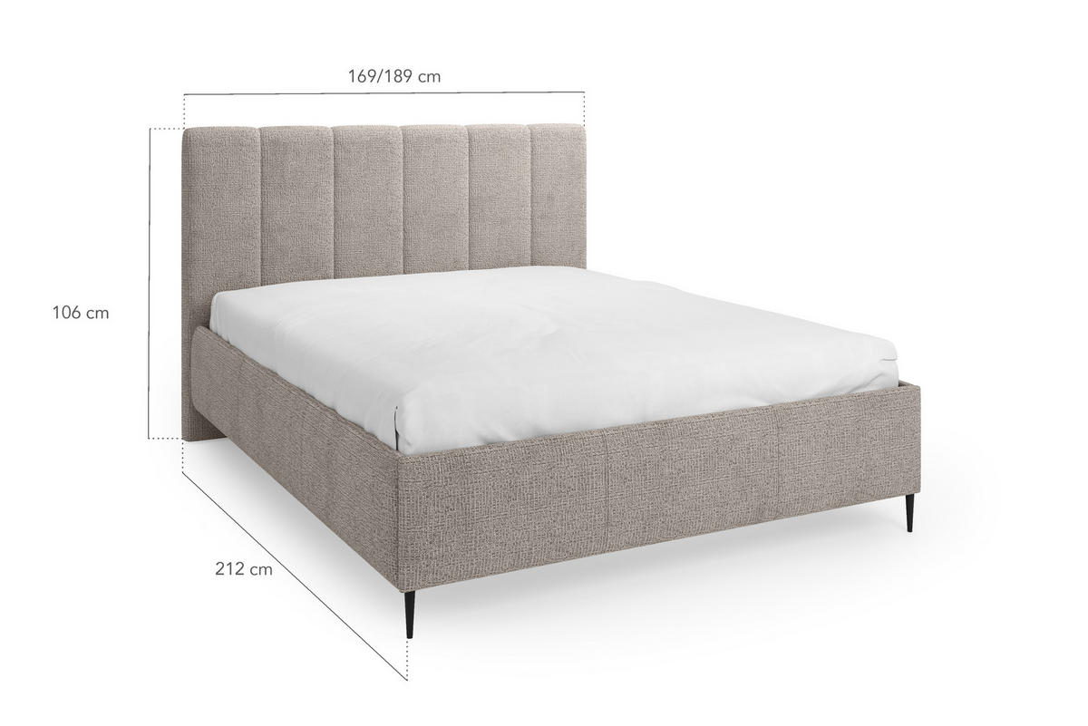 POLSTERBETT Zart 160x200 cm mit Bettkasten und Gasdruckfedern – Grau, modernes Design - Grau, Textil (160/200cm)