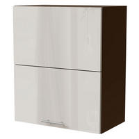 KLAPPHÄNGESCHRANK Brerra W8B/60-AV Lava / RAL 9001 creme Hochglanz 60 / 32,5 / 72cm - Dunkelgrau/Creme, Holz/Holzwerkstoff (60/72/32.5cm) - Feldmann-Wohnen
