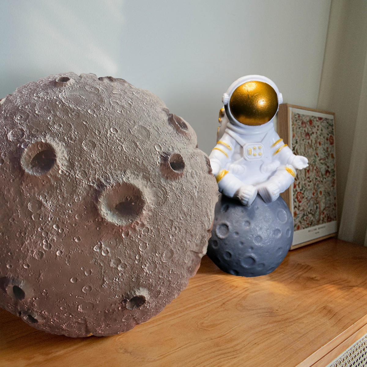 KISSEN Planet Universum Mond 41cm - Grau, Textil (41/6cm) - Vercart