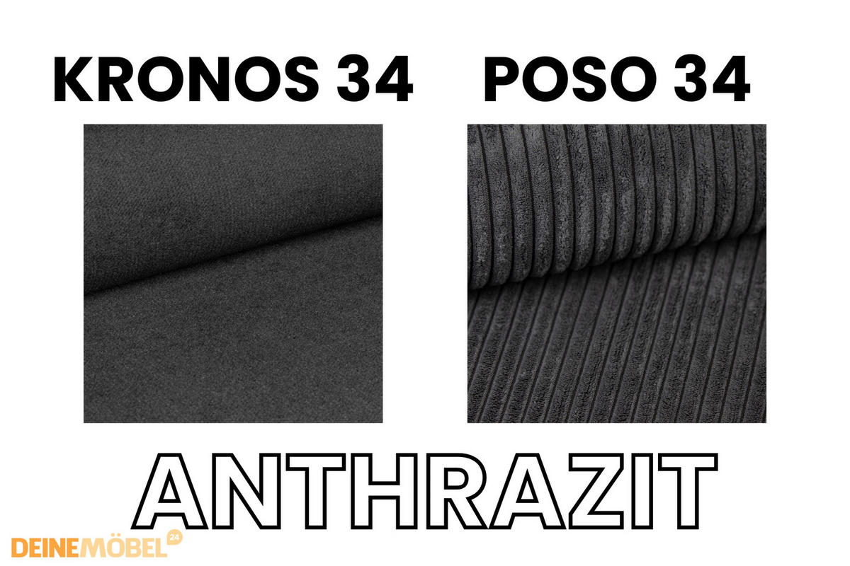 BOXBETT DARO 120/200 in Velour/Cord Antharzit - Anthrazit, Holz/Holzwerkstoff (120/200cm) - Deine Möbel 24