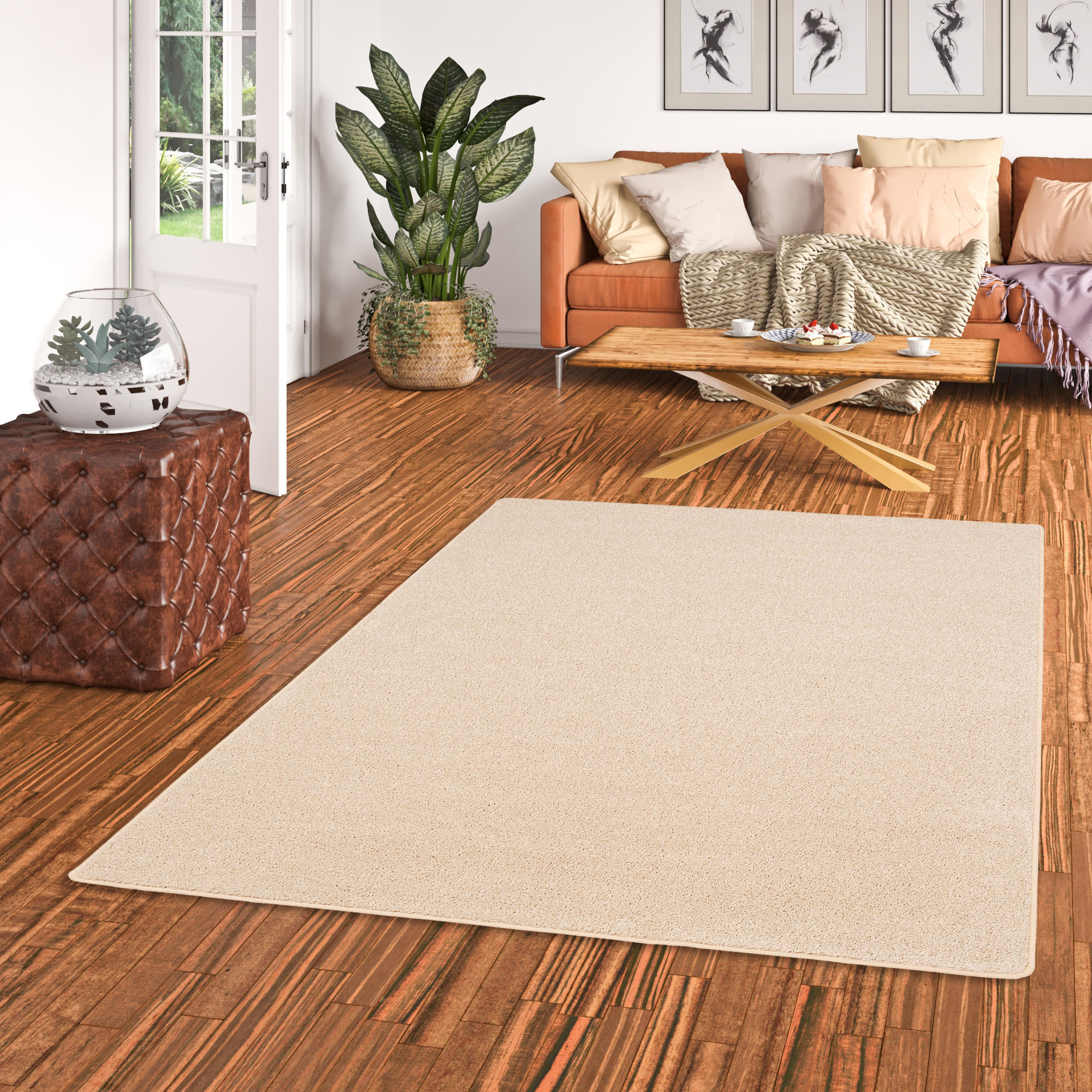 Thumbnail - Snapstyle Hochflor, Beige, Textil, 140x200 cm, Teppiche & Böden, Teppiche, Hochflorteppiche & Shaggys