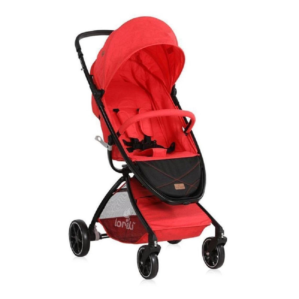 KINDERWAGEN SPORT rot mit Korb, verstellbares Sonnendach, Fußsack, klappbar - Rot, Metall (84/54/108cm) - Lorelli