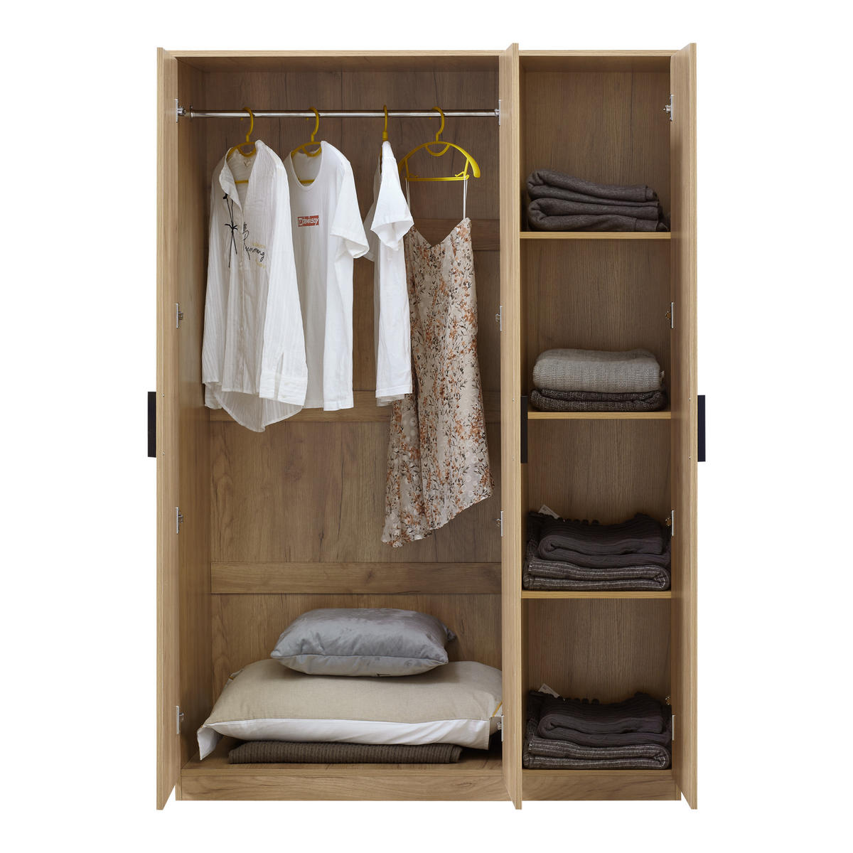 KLEIDERSCHRANK Eiselfing - Eichefarben, Holzwerkstoff (120/176/52cm) - [en.casa]