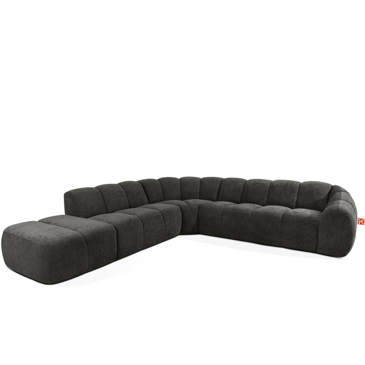 ECKSOFA LINKS FLAVA, Graphitfarben - Graphitfarben, Holz/Holzwerkstoff (310/314cm) - KONSIMO®