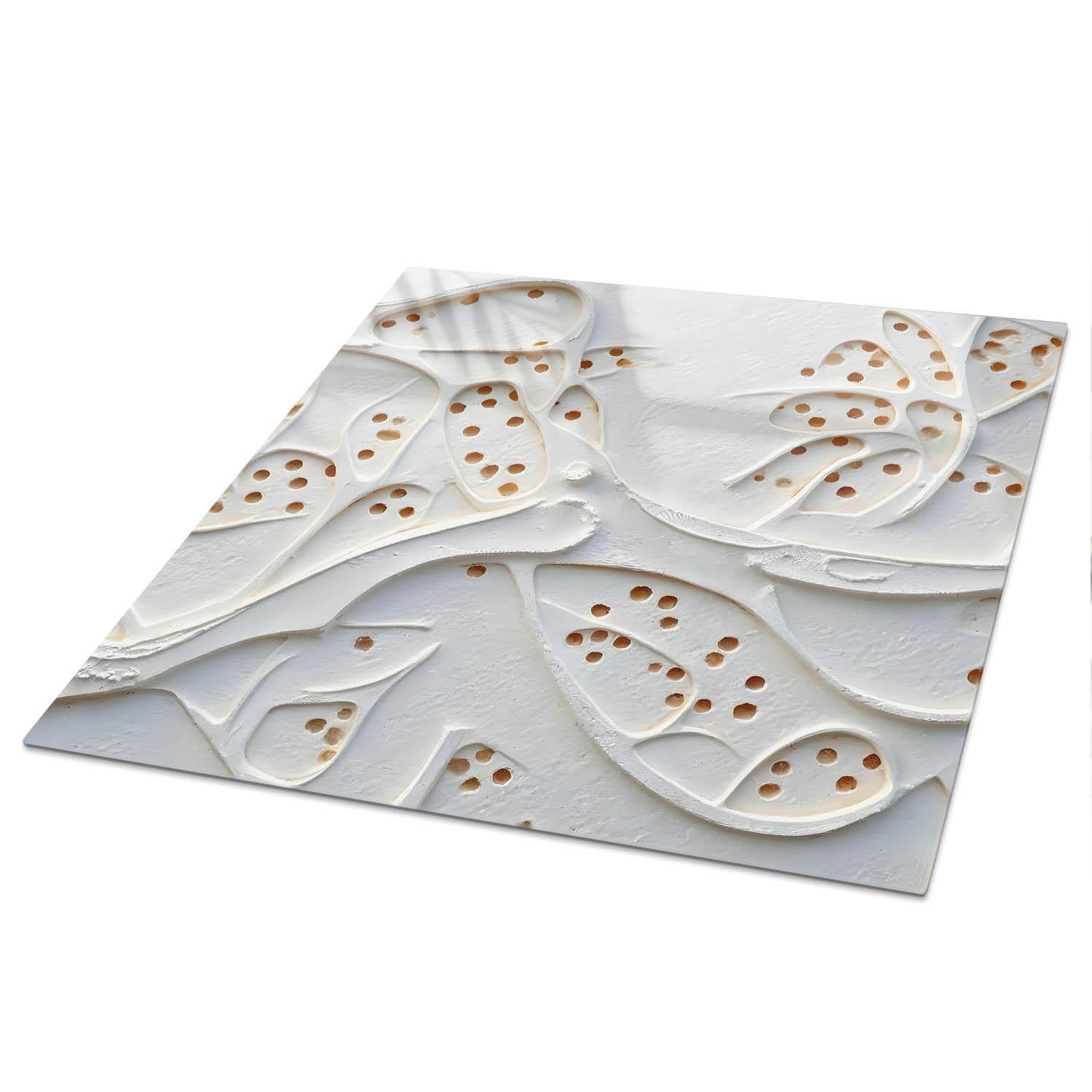 TISCHPLATTE 50x50 cm – Kurzbeschreibung (2 Wörter): Organische Muster - Braun, Glas (50/50/0.4cm) - Wallfluent