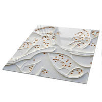 TISCHPLATTE 50x50 cm – Kurzbeschreibung (2 Wörter): Organische Muster - Braun, Glas (50/50/0.4cm) - Wallfluent