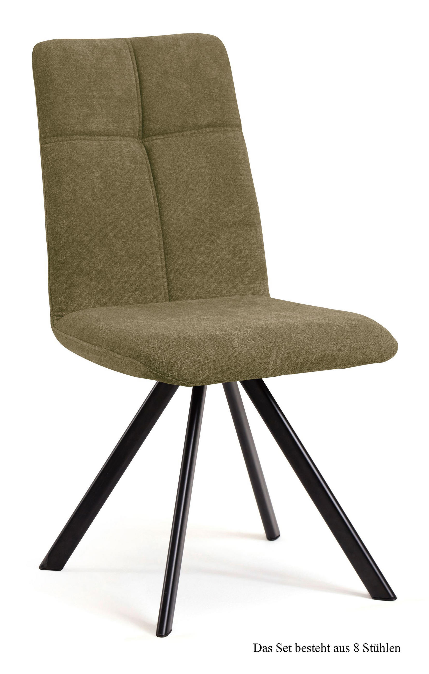 ESSZIMMERSTUHL drehbar (8er-Set) Deryl 47x92x60 Schwarz/Olivgrün - Schwarz/Olivgrün, Kunststoff (60/92/47cm) - 58aufmkessel