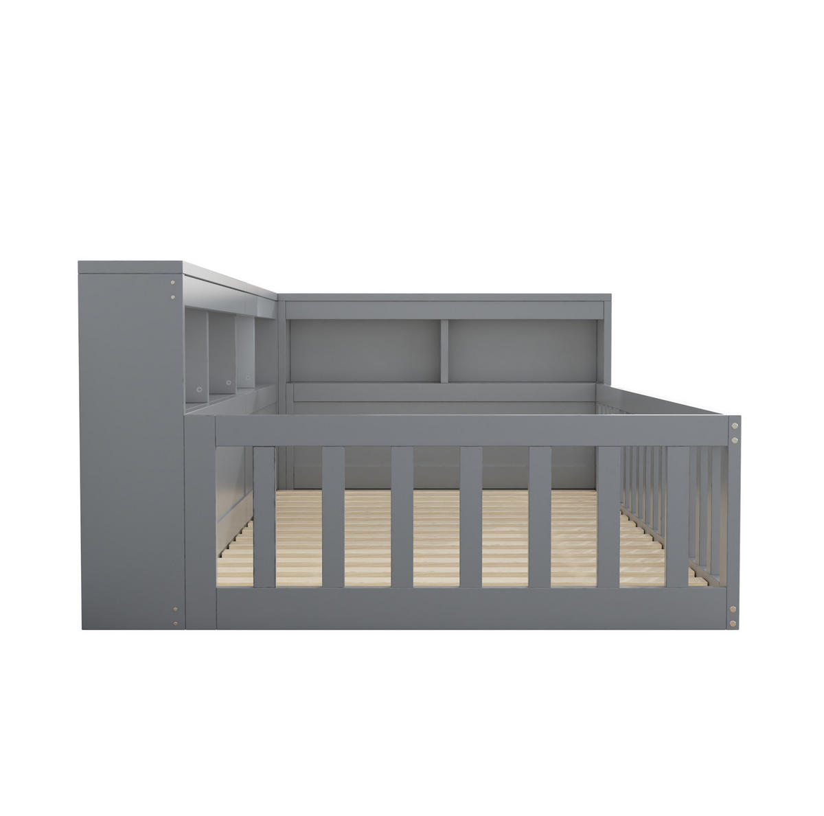DAYBETT aus Spanplatte und MDF 90x200 cm Grau mit Stauraum, Steckdosen und USB-Anschlüssen - Grau, Holzwerkstoff (90/200cm) - IVMEU
