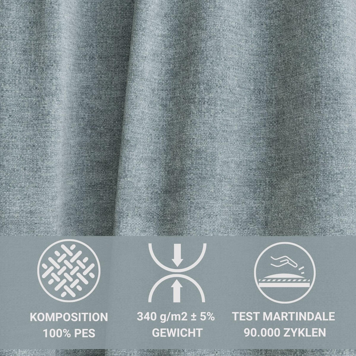 POLSTERBETT Maumere Hellblau 160/200 cm im Chenille-Stoff - Schwarz/Naturfarben, Holz/Holzwerkstoff (160/200cm) - Maison de Reve