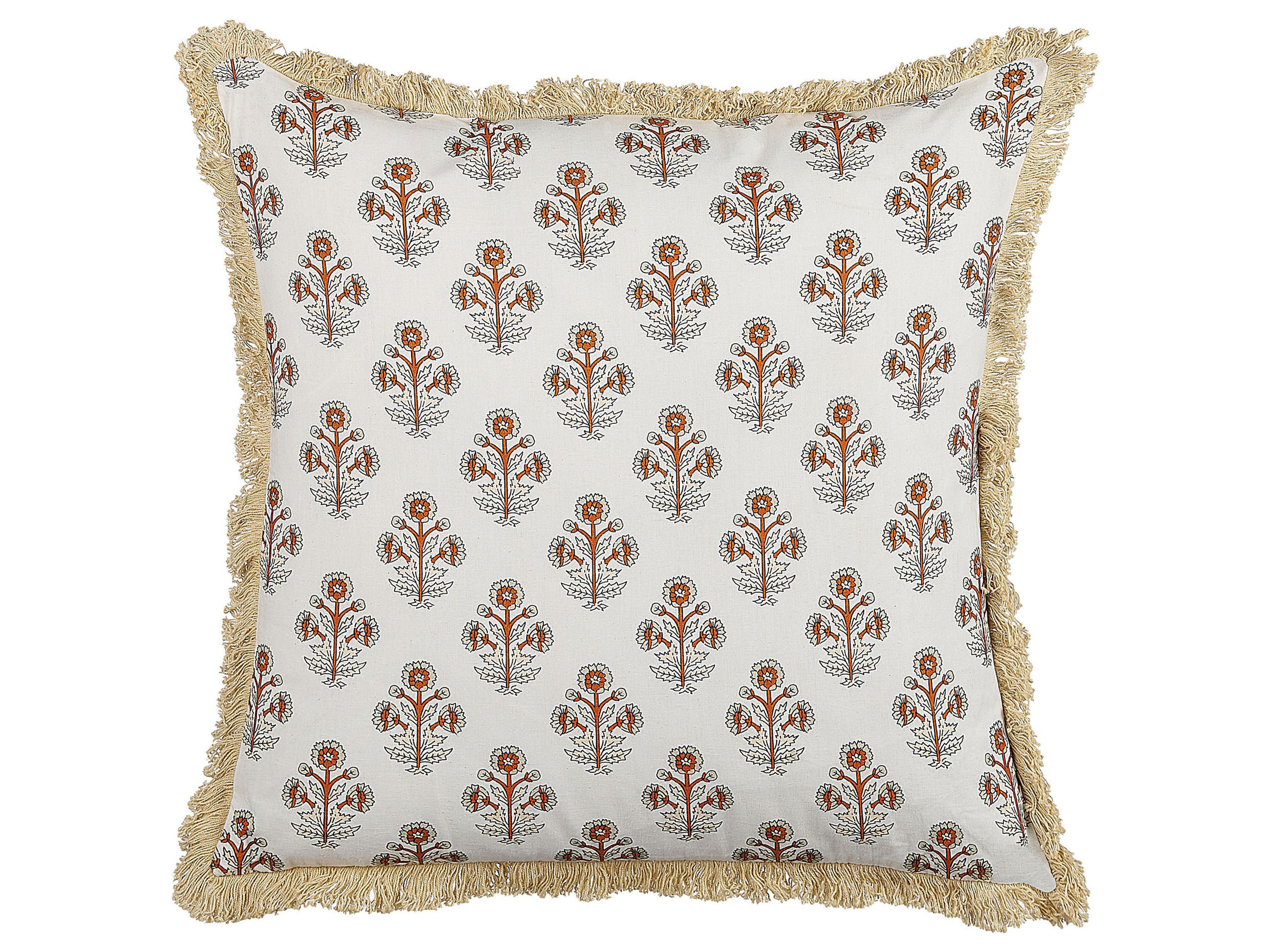 DEKOKISSEN Hellbeige 45/45 cm Omorika - Beige, Naturmaterialien/Textil (45/45cm) - Beliani