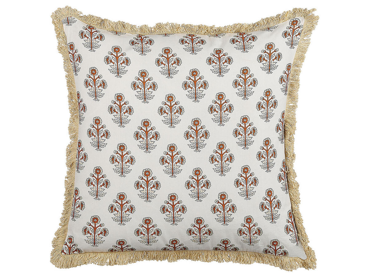 DEKOKISSEN Hellbeige 45/45 cm Omorika - Beige, Naturmaterialien/Textil (45/45cm) - Beliani