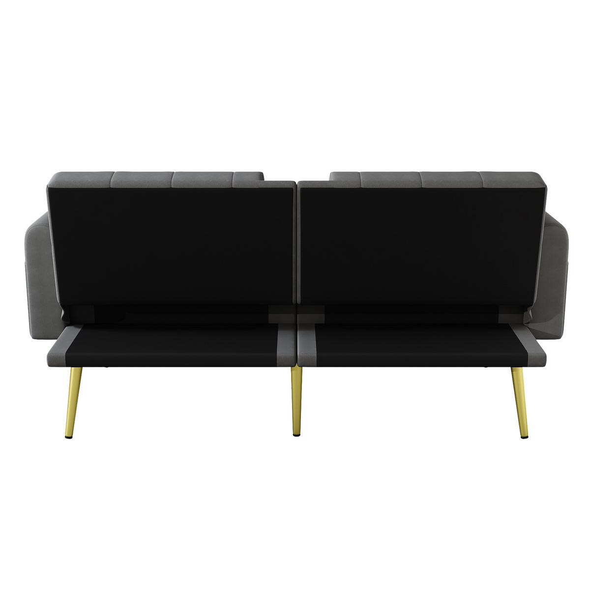 SCHLAFSOFA DE-33334 3-fach verstellbar mit Getränkehalter Grau - Grau, Holzwerkstoff (175/73.5/80cm) - ComfortXL