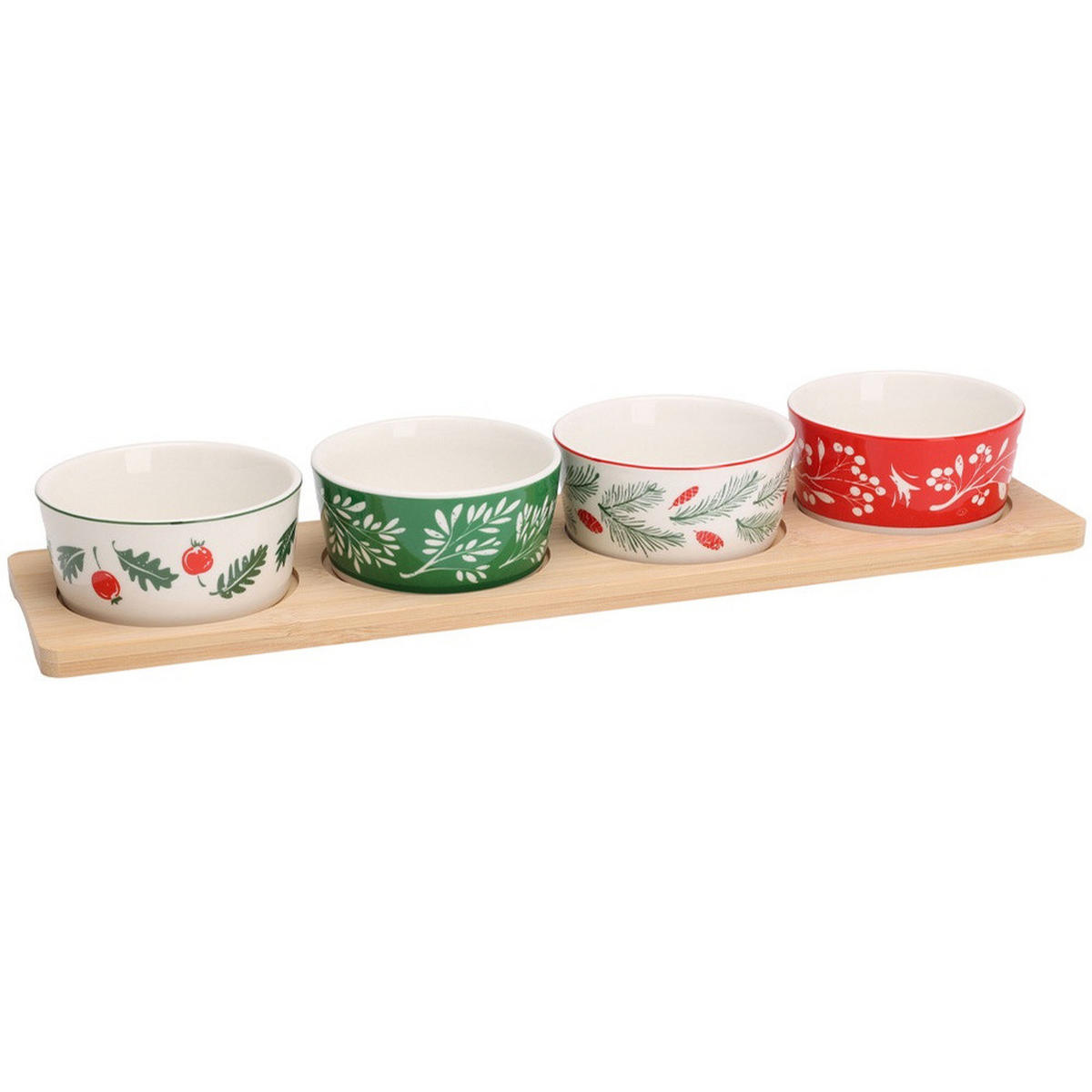 SNACKSCHALEN Porzellan auf Tablett 5 Stück. - Weiß, Keramik (10/38/4.5cm) - Excellent Houseware