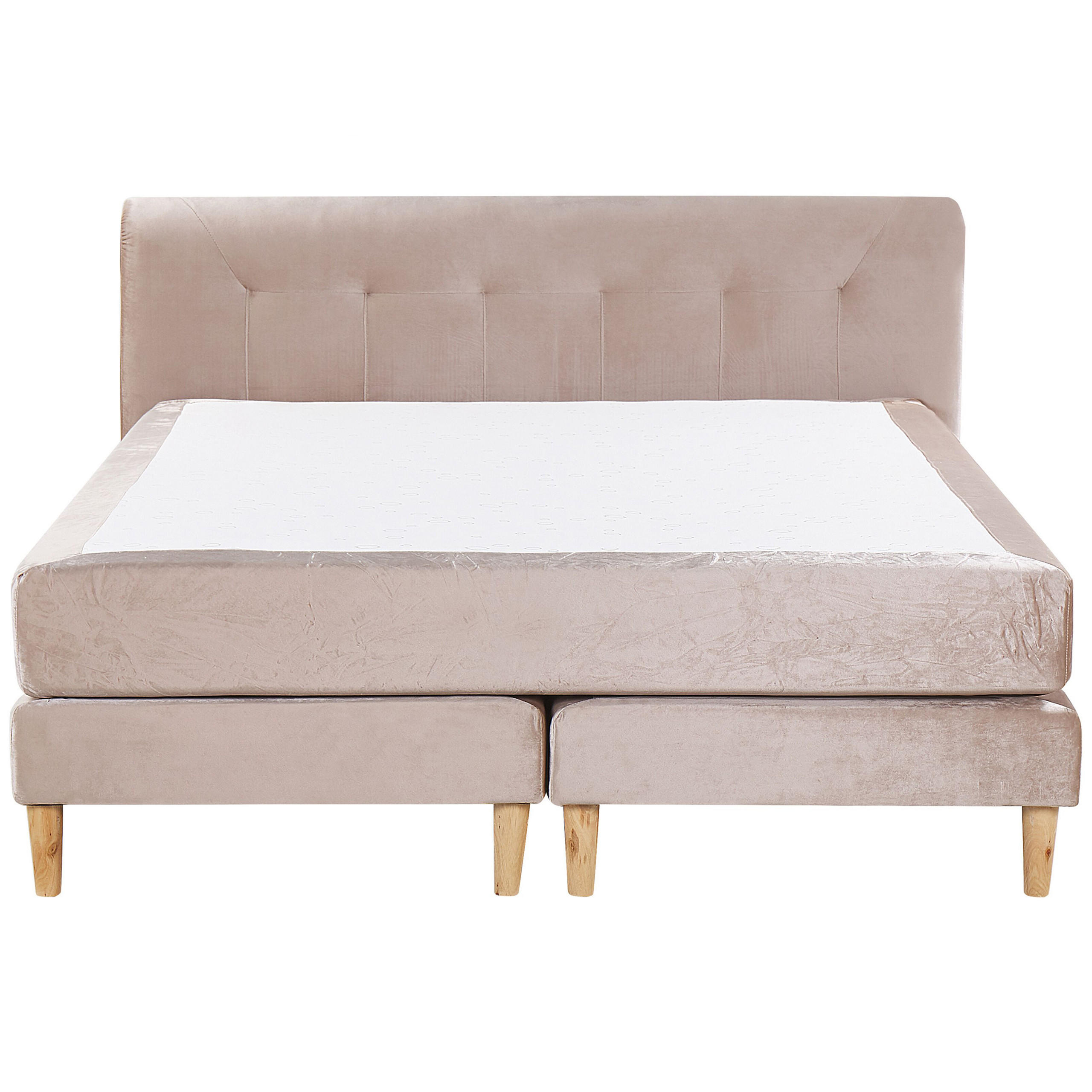 BOXSPRINGBETT 160/200cm Pastellrosa Marquise - Pink, Textil (160/200cm) - Beliani