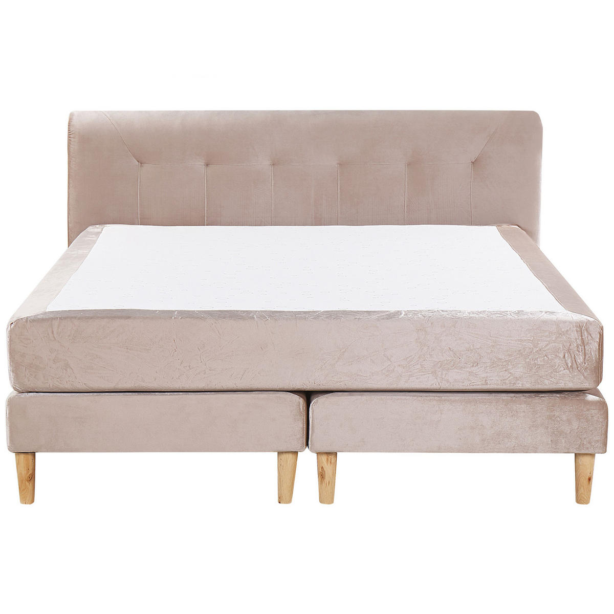 BOXSPRINGBETT 160/200cm Pastellrosa Marquise - Pink, Textil (160/200cm) - Beliani