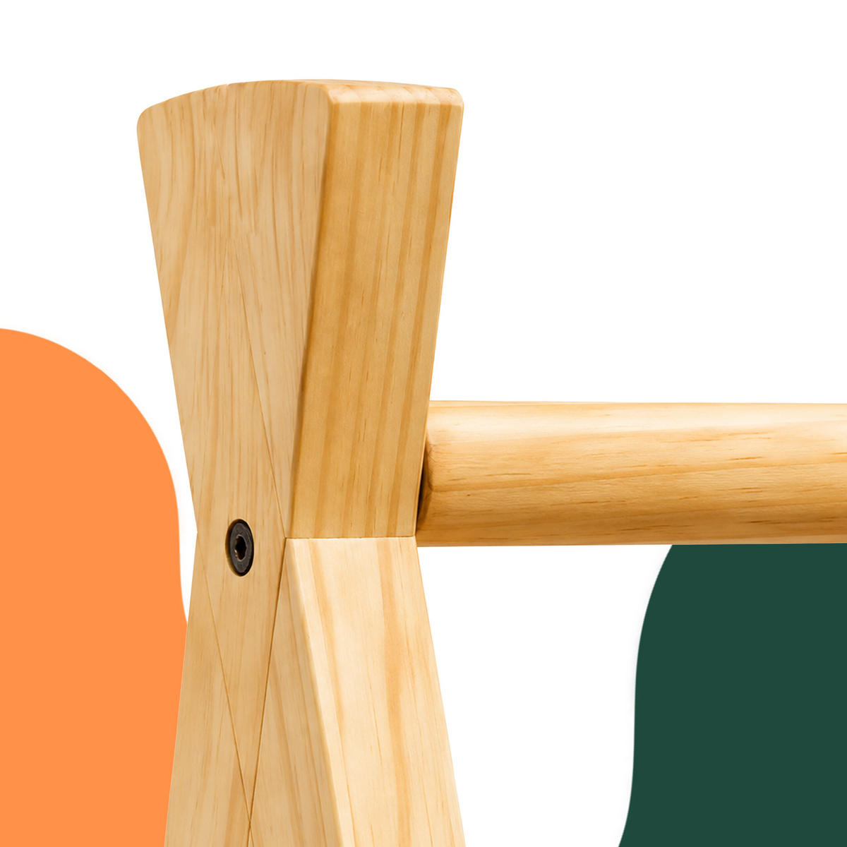 KINDERKLEIDERSTÄNDER Natur Kiefernholz mit Regal 111,5 cm - Hellbraun, Holz (112/111.5/48cm) - Relaxdays