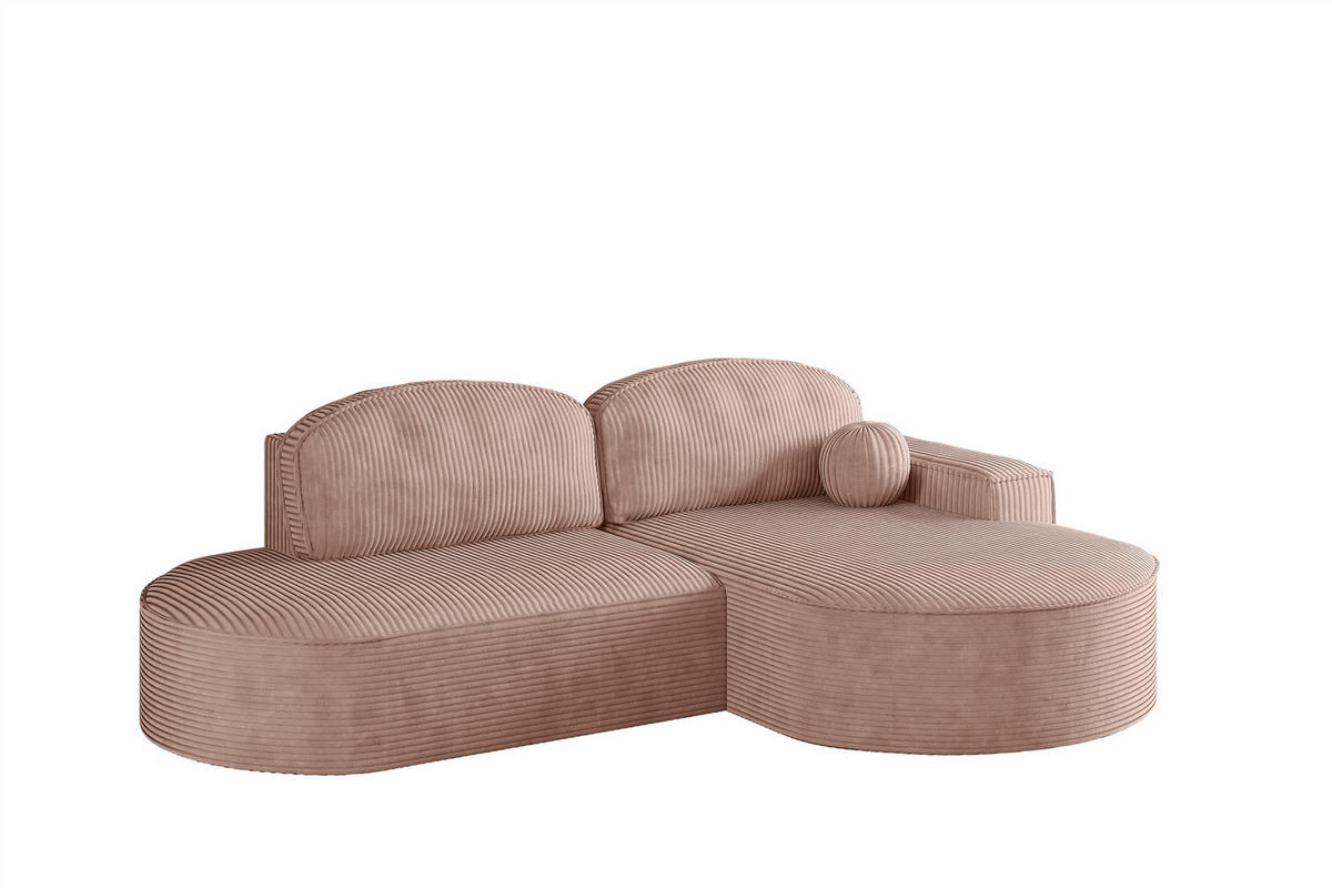 ECKSOFA Girona Mit Schlaffunktion - Rosa, Holzwerkstoff/Textil (278/179cm) - Fun Möbel
