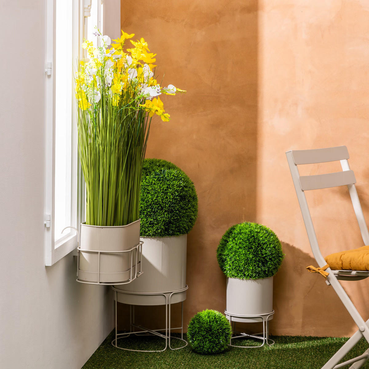 BLUMENTOPF Metall Aze Ø 30 cm 2er-Set - Beige, Metall (28.5/26/28.5cm) - Atmosphera Createur d´interieur