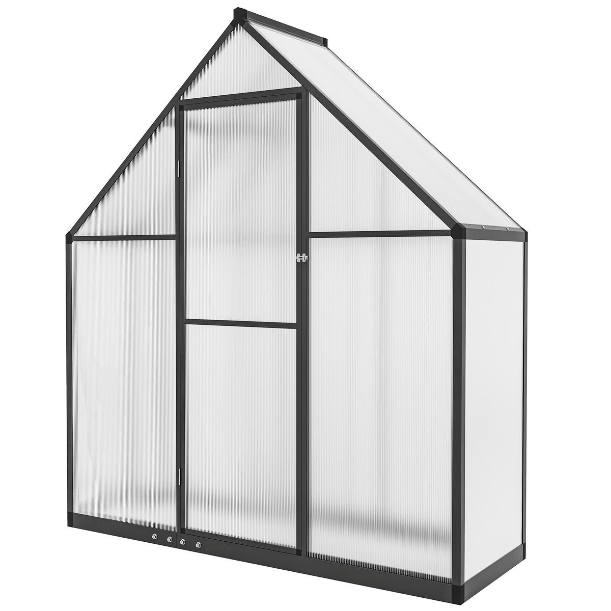 GEWÄCHSHAUS DE-12079 mit verstellbarem Fenster Transparent - Schwarz, Metall (58/195/170cm) - ComfortXL