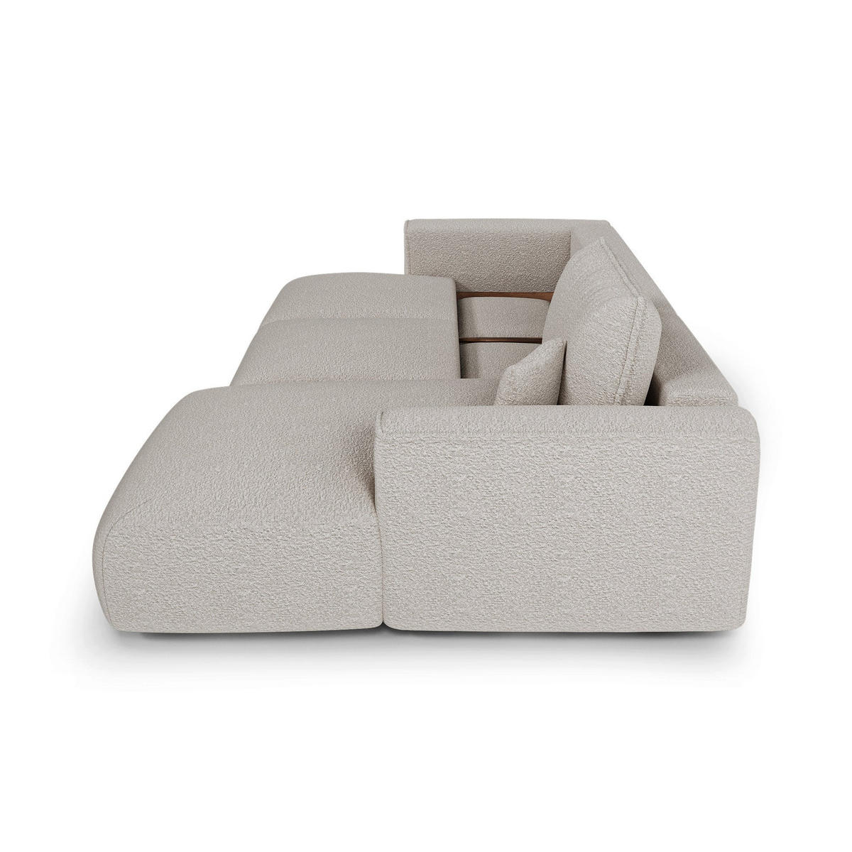 ECKSOFA rechtwinklig COMO Frottee Hellgrau 297cm - Hellgrau/Grau, Textil (297/167cm) - Premium Interiors