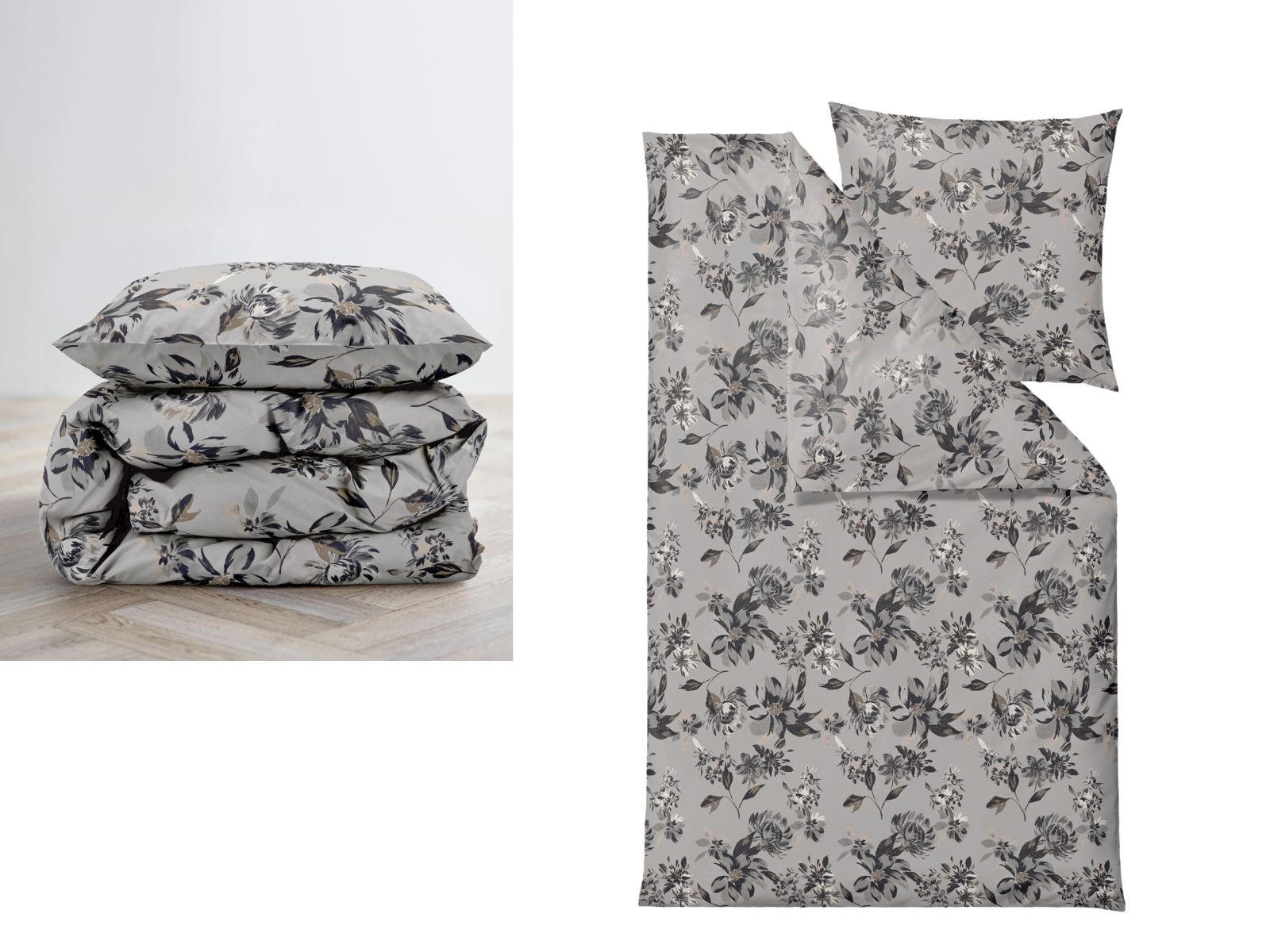 BETTWÄSCHE History Bloom grau 135/200 cm Bio-Baumwolle - Grau, Textil (135/200cm) - Södahl