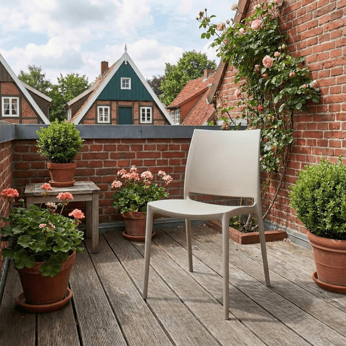 GARTENSTUHL Kunststoff Taupe - Taupe, Kunststoff (42/81/49cm) - CLP
