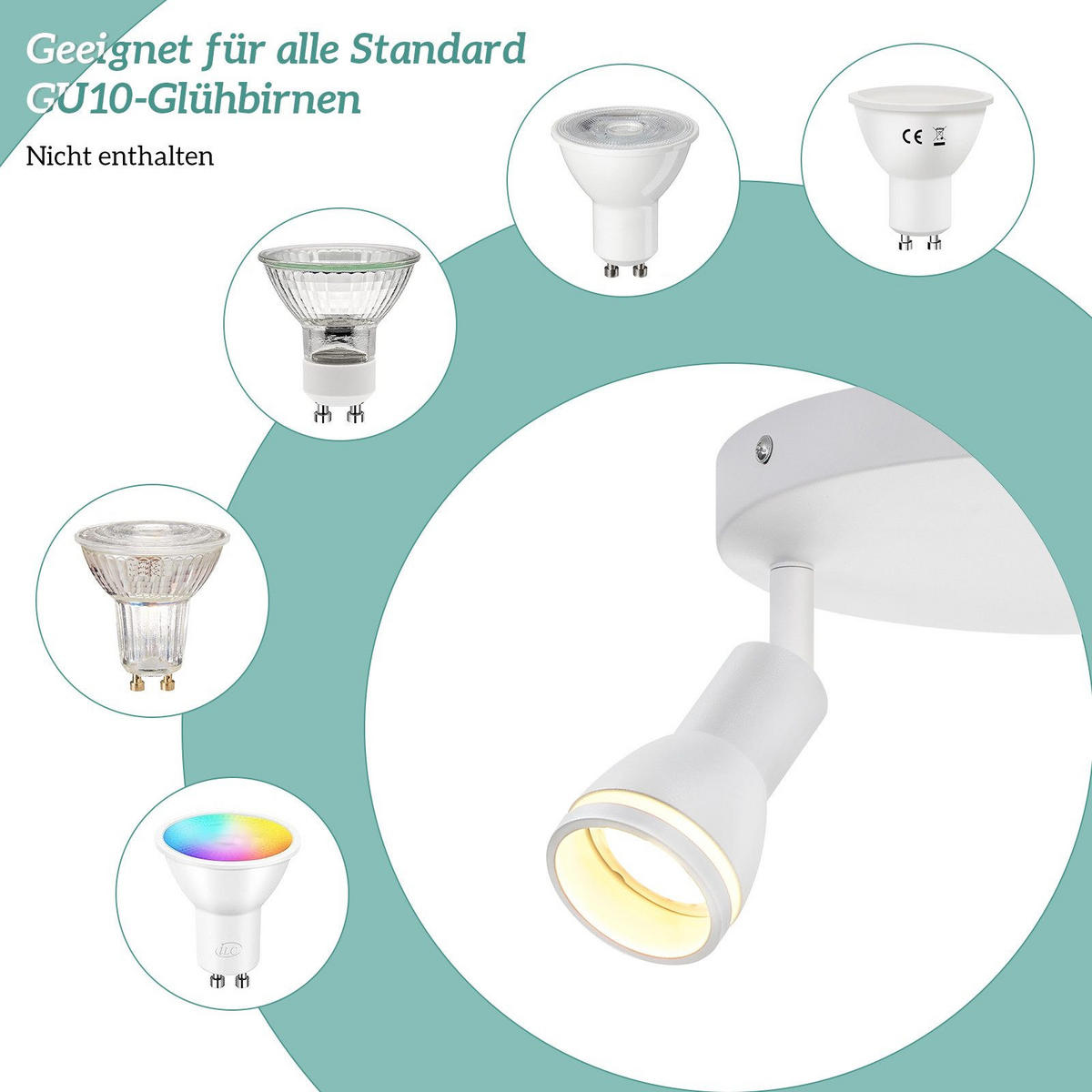 STRAHLER Hertz 2-flammig 20/20/16 cm - Weiß, Metall (20/20/16cm) - Nettlife